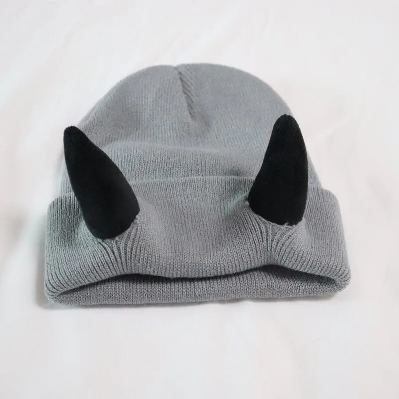 Little Devil Knitted Hat Men's Trendy  Ear Protection Wool Hat Women's Autumn And Winter Warm Big Head Circumference Couple Hat display picture 6