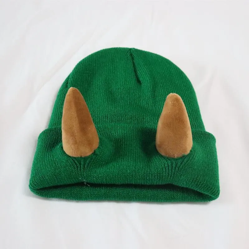 Little Devil Knitted Hat Men's Trendy  Ear Protection Wool Hat Women's Autumn And Winter Warm Big Head Circumference Couple Hat display picture 7