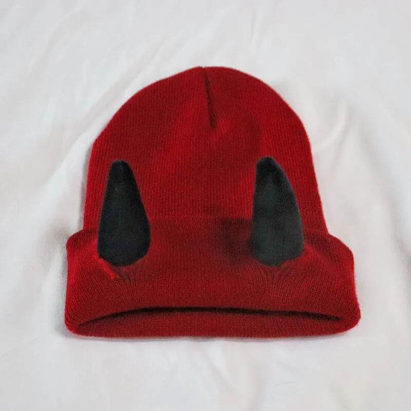 Little Devil Knitted Hat Men's Trendy  Ear Protection Wool Hat Women's Autumn And Winter Warm Big Head Circumference Couple Hat display picture 8