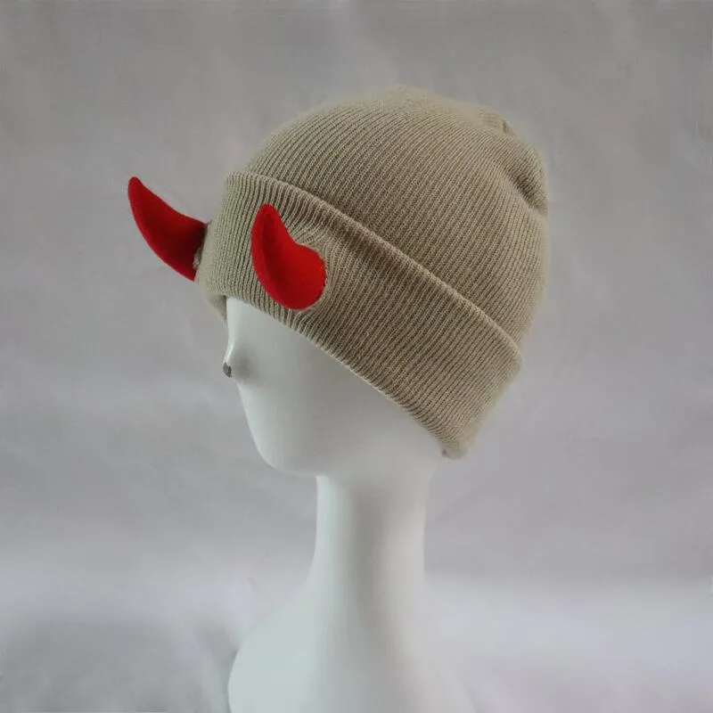 Little Devil Knitted Hat Men's Trendy  Ear Protection Wool Hat Women's Autumn And Winter Warm Big Head Circumference Couple Hat display picture 12