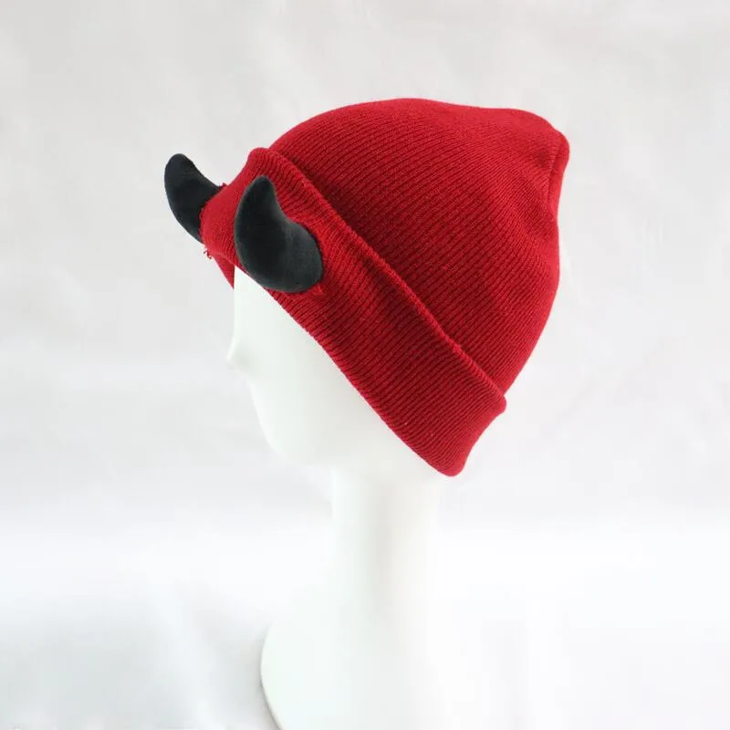 Little Devil Knitted Hat Men's Trendy  Ear Protection Wool Hat Women's Autumn And Winter Warm Big Head Circumference Couple Hat display picture 17