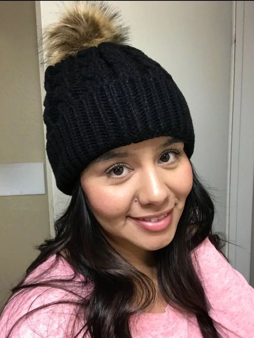 In Autumn And Winter Ball Twist Knitted Hat Warm Female Parent-child Imitation Raccoon Fur Ball Wool Hat display picture 6