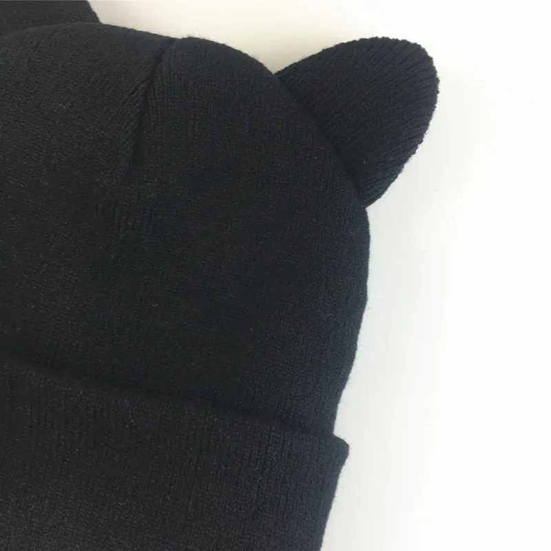 Cute Cat Ears Knitted Wool Hat Women's Korean-style Trendy Cat Ears Pullover Warm Casual Hat Cold Hat display picture 5