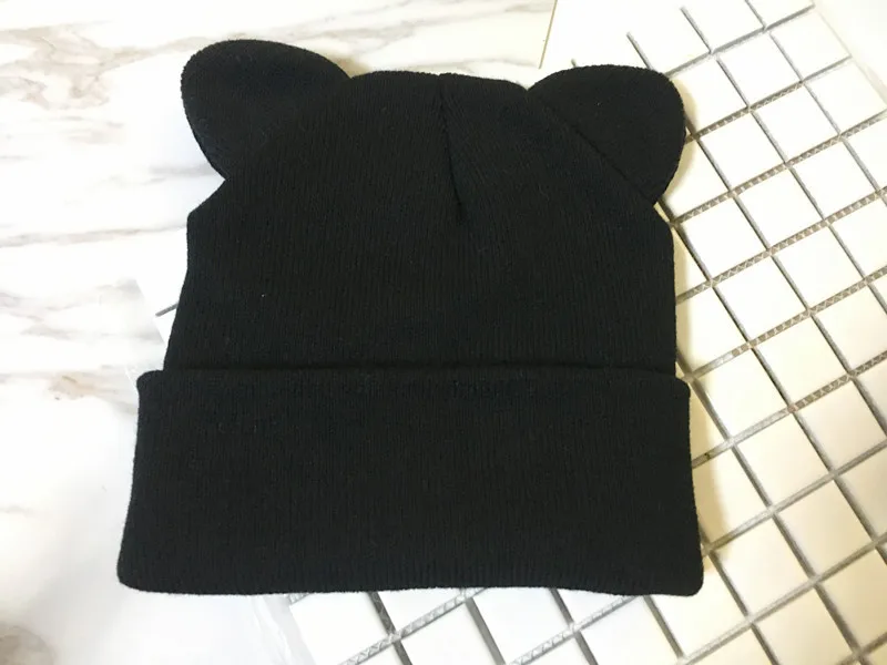 Cute Cat Ears Knitted Wool Hat Women's Korean-style Trendy Cat Ears Pullover Warm Casual Hat Cold Hat display picture 8