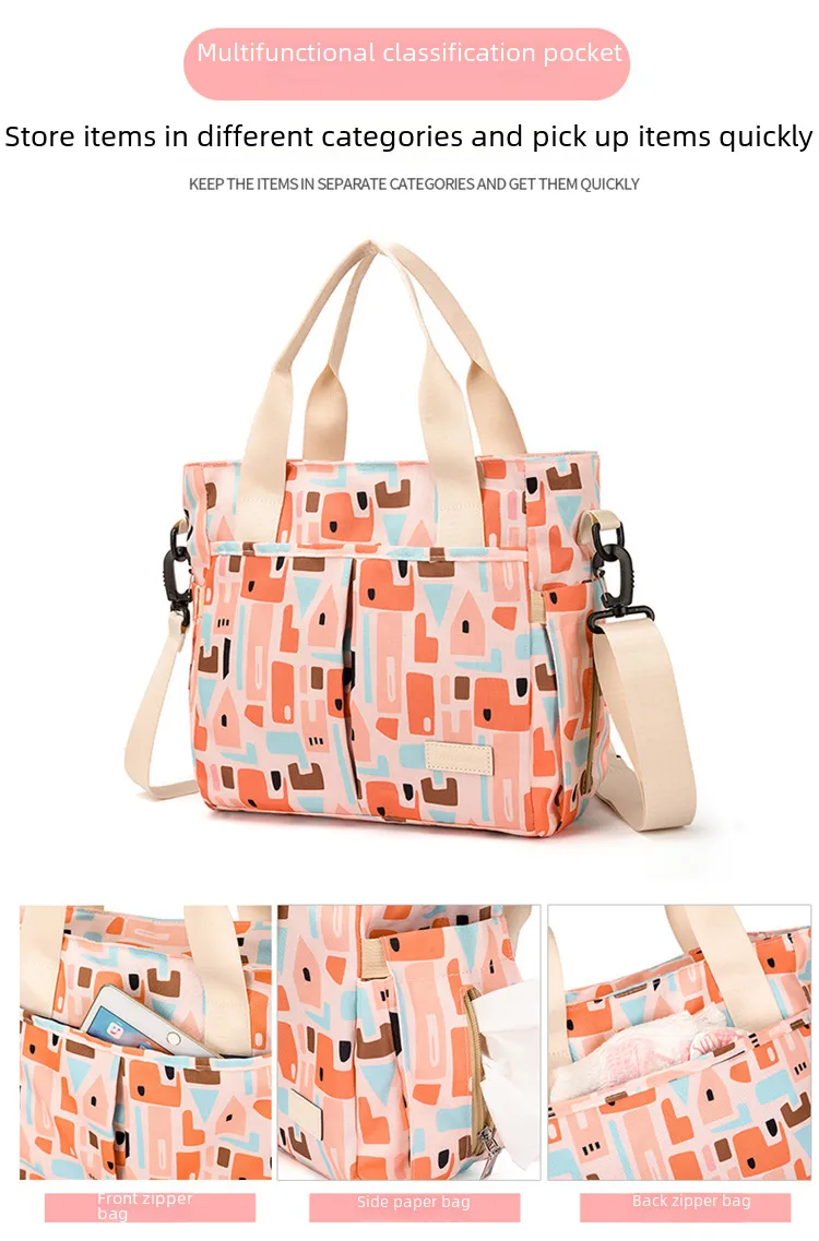 Mummy Bag New Casual Fashion Printed Multifunctional Portable Crossbody Bag Casual Lightweight Thermal Insulation Mother And Baby Bag display picture 6