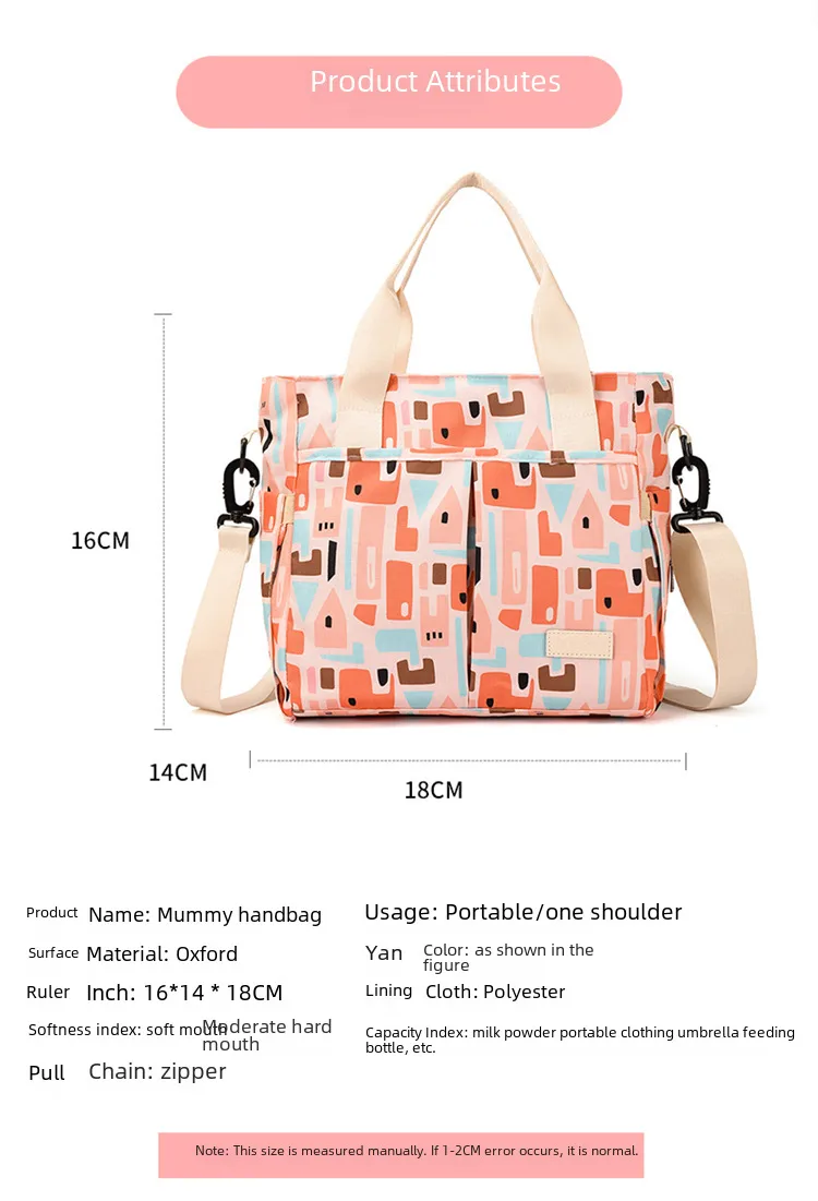 Mummy Bag New Casual Fashion Printed Multifunctional Portable Crossbody Bag Casual Lightweight Thermal Insulation Mother And Baby Bag display picture 8