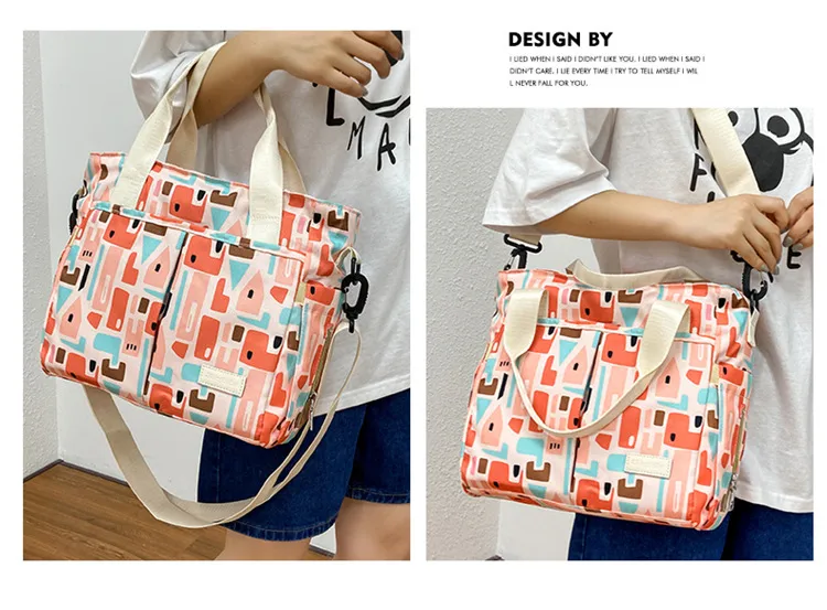 Mummy Bag New Casual Fashion Printed Multifunctional Portable Crossbody Bag Casual Lightweight Thermal Insulation Mother And Baby Bag display picture 11