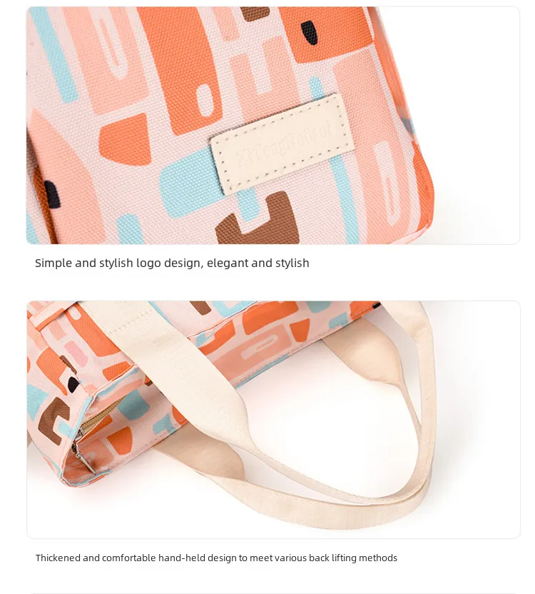 Mummy Bag New Casual Fashion Printed Multifunctional Portable Crossbody Bag Casual Lightweight Thermal Insulation Mother And Baby Bag display picture 25