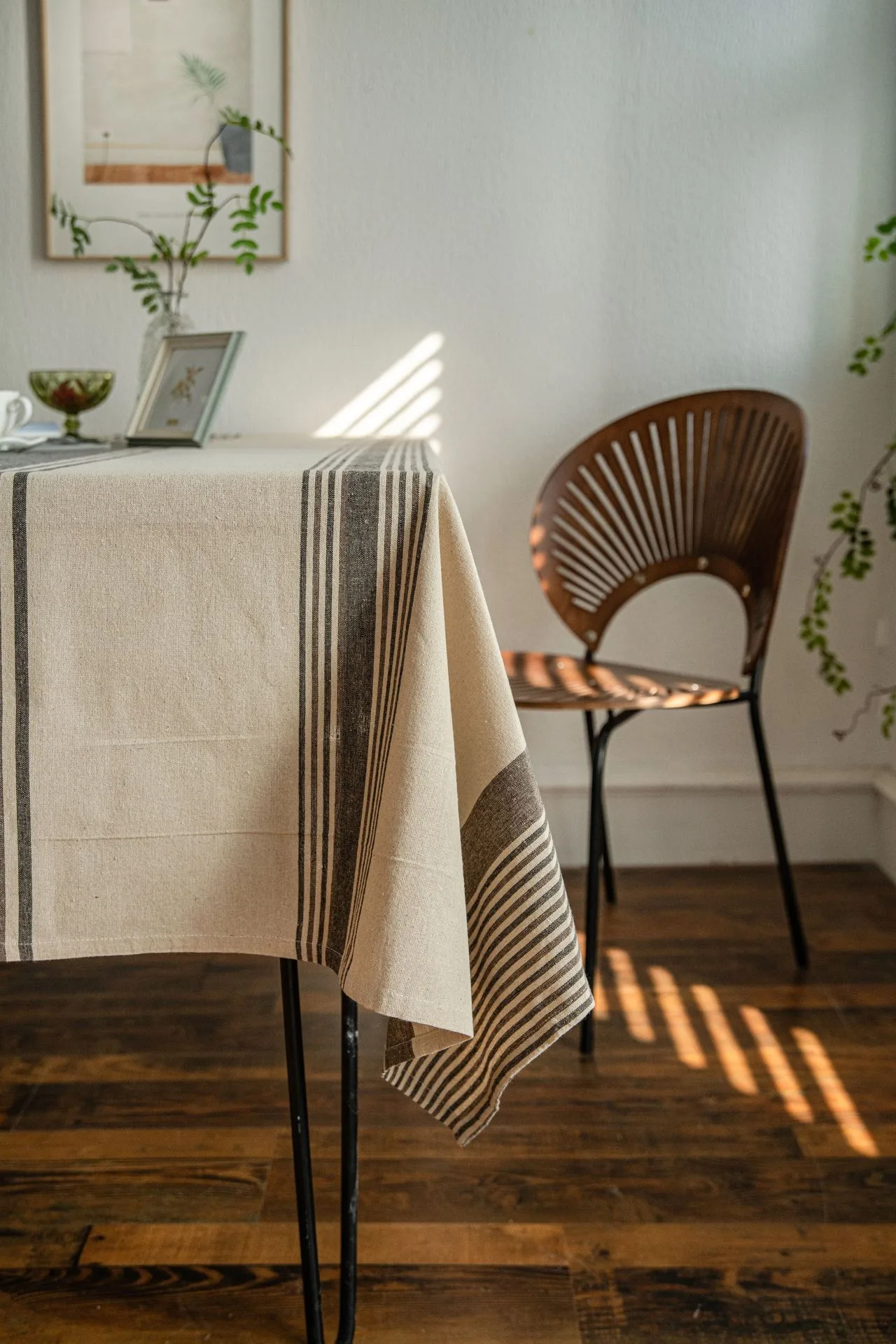 Yi Qiyun Striped Tablecloth Brown Contrast Color Japanese Table Cloth Coffee Table Cloth Fabric Rectangular  Direct display picture 10