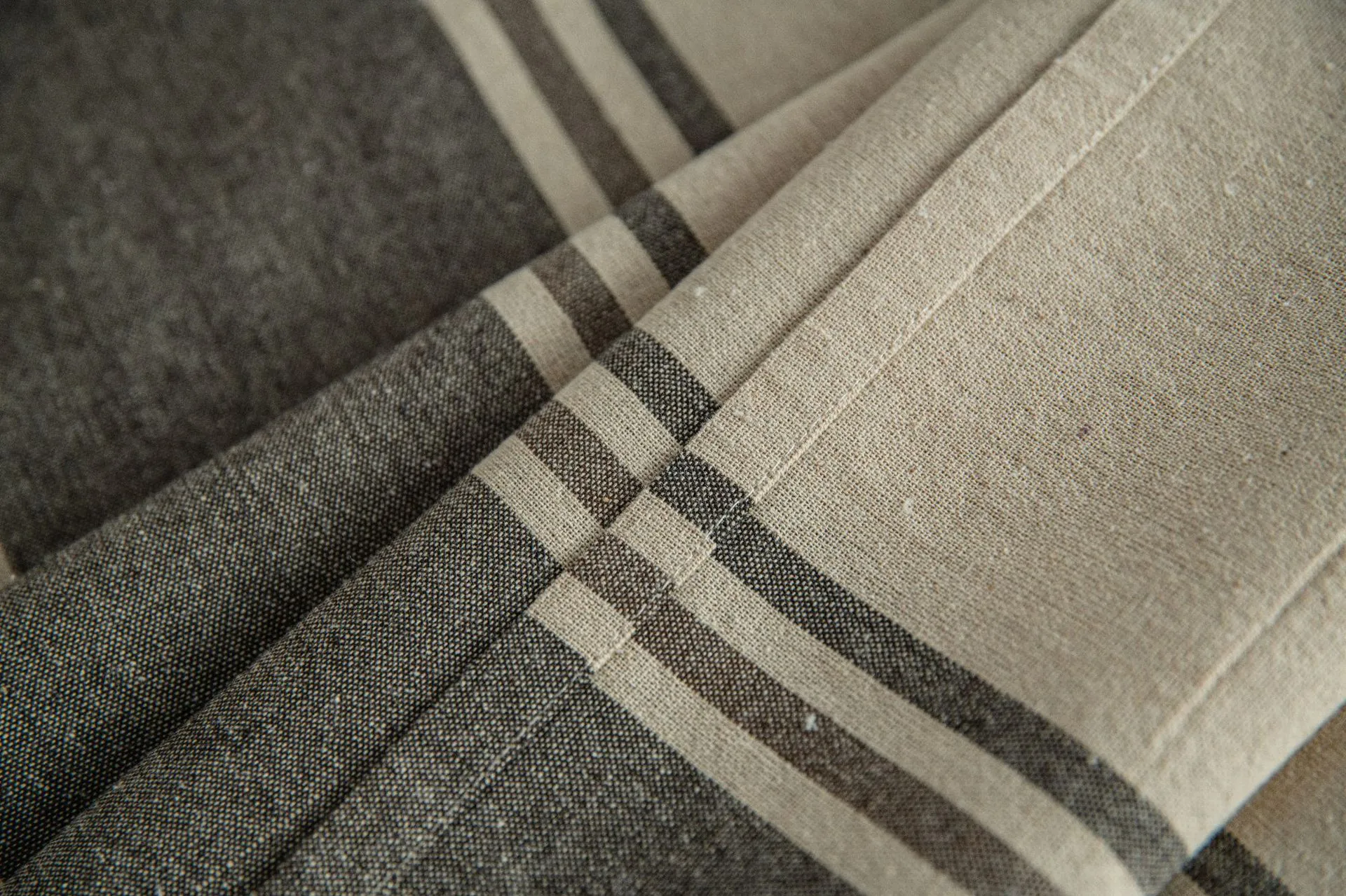 Yi Qiyun Striped Tablecloth Brown Contrast Color Japanese Table Cloth Coffee Table Cloth Fabric Rectangular  Direct display picture 11