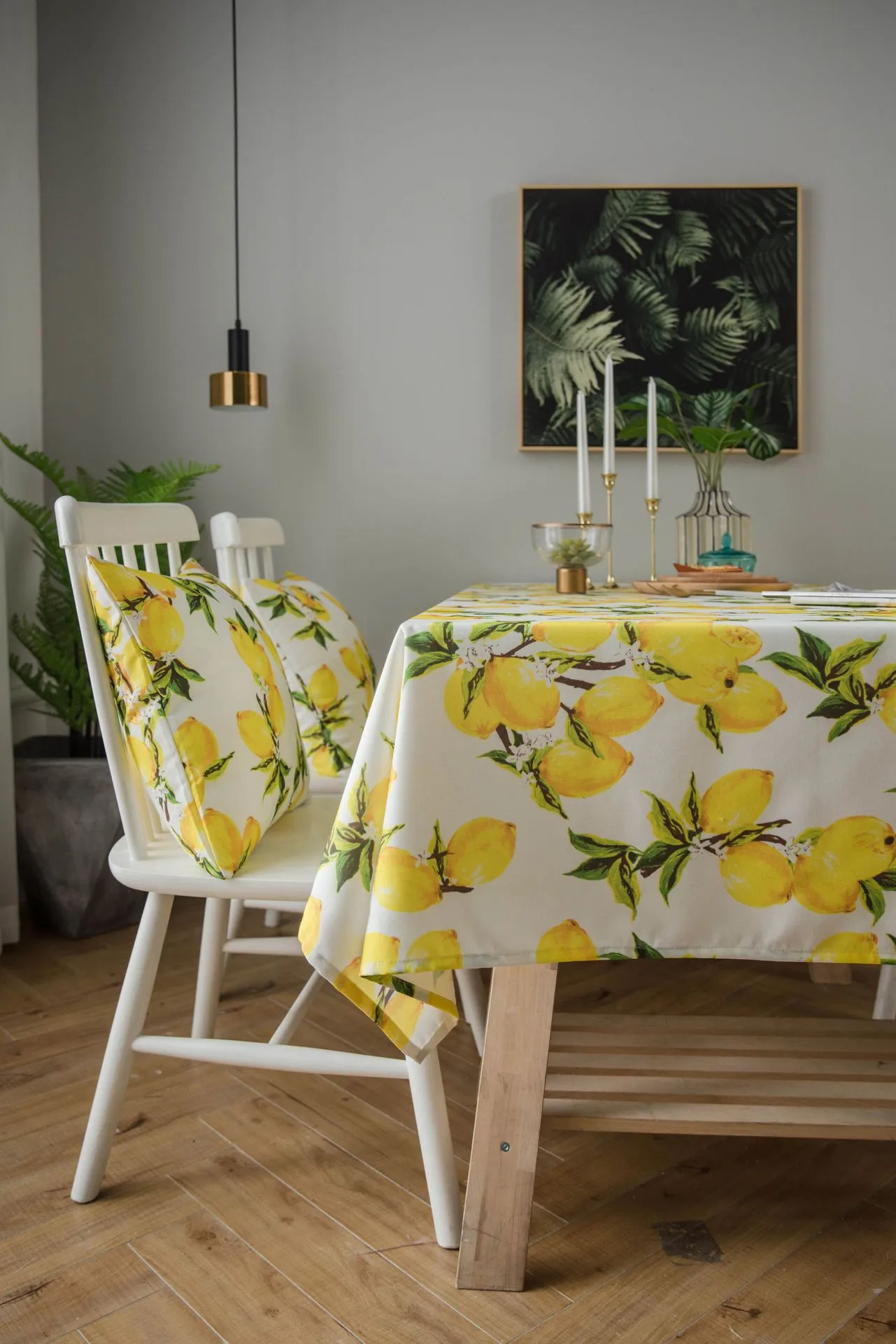 Tablecloth Fabric Waterproof Lemon Printing Small Fresh Yellow Korean Style  Internet Celebrity Table Mat Coffee Table Tablecloth display picture 5