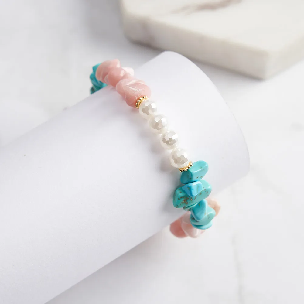 Glass Sterling Silver Shell Bracelets Vintage Style Marine Style display picture 1