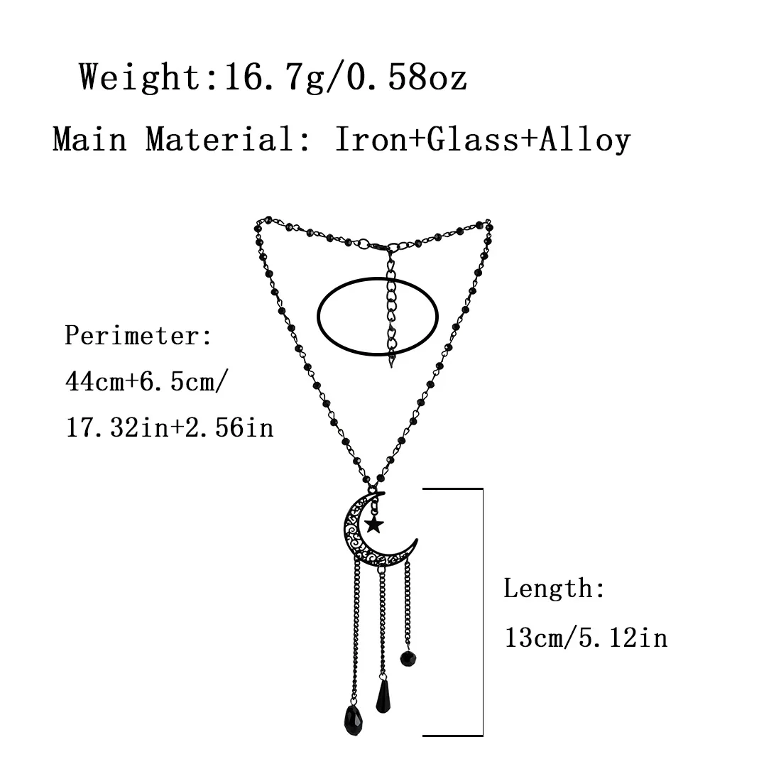 Gothic Retro Star Moon Alloy Glass Iron Wholesale Pendant Necklace display picture 1