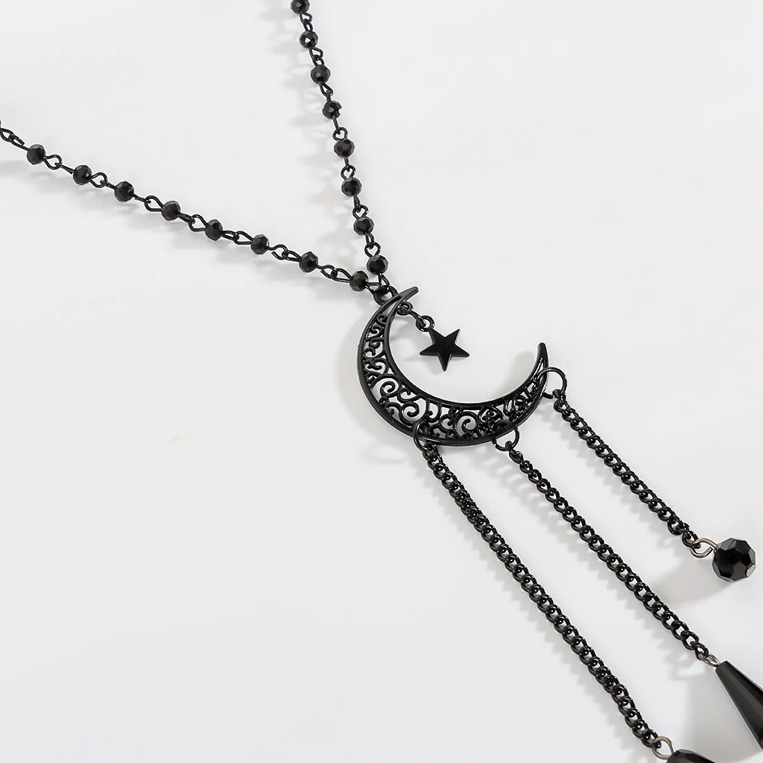 Gothic Retro Star Moon Alloy Glass Iron Wholesale Pendant Necklace display picture 9