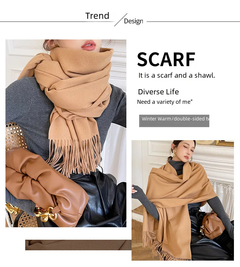 Soft Imitation Cashmere Scarf Women's Autumn And Winter Korean Style New Warm Couple Scarf Cold-proof Outer Long Shawl display picture 3
