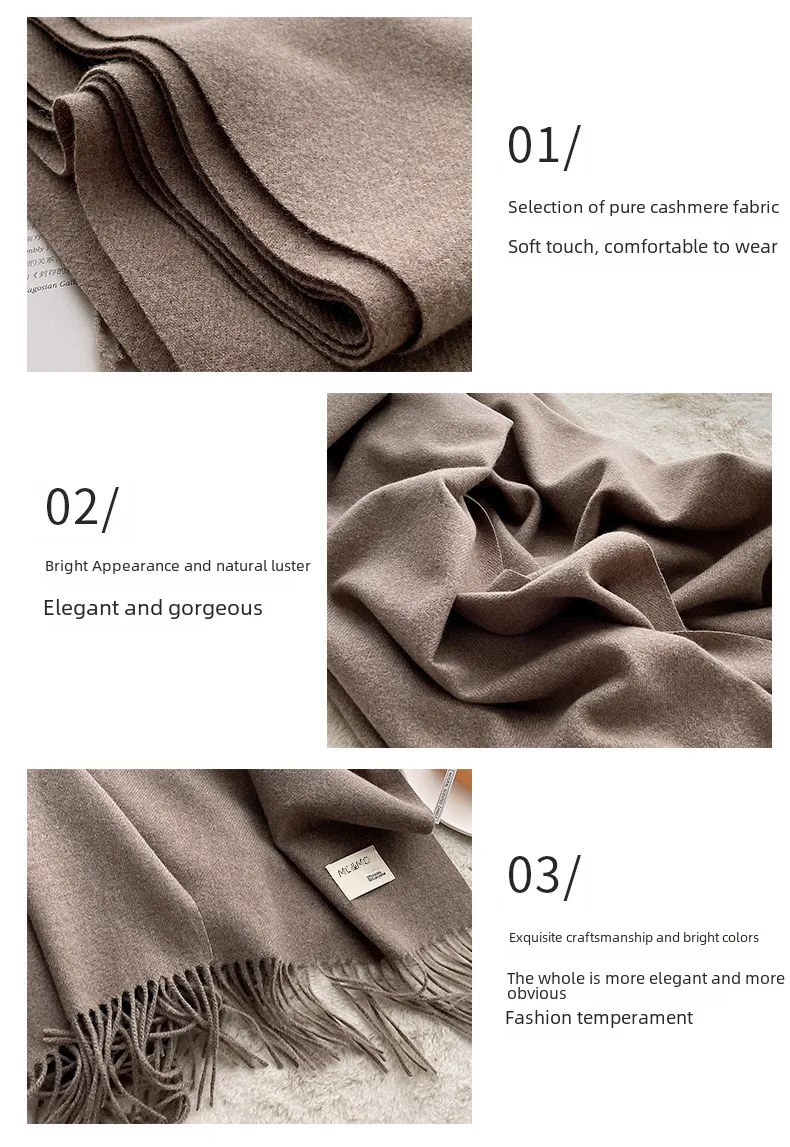 Soft Imitation Cashmere Scarf Women's Autumn And Winter Korean Style New Warm Couple Scarf Cold-proof Outer Long Shawl display picture 6