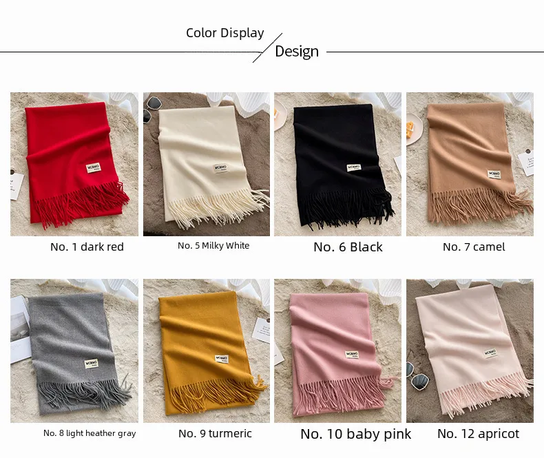 Soft Imitation Cashmere Scarf Women's Autumn And Winter Korean Style New Warm Couple Scarf Cold-proof Outer Long Shawl display picture 8