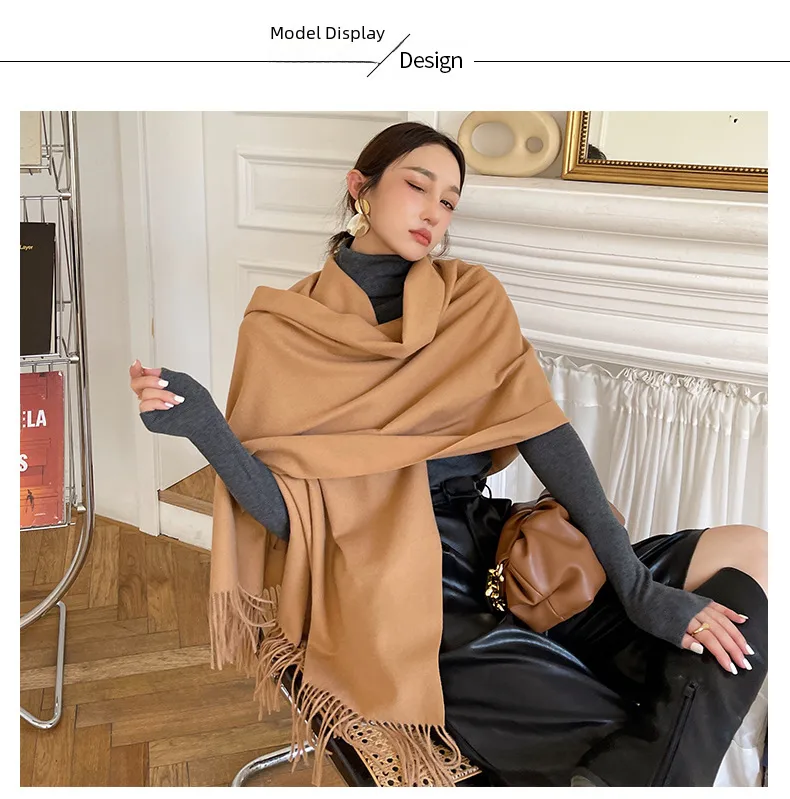 Soft Imitation Cashmere Scarf Women's Autumn And Winter Korean Style New Warm Couple Scarf Cold-proof Outer Long Shawl display picture 10