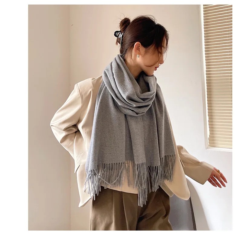 Soft Imitation Cashmere Scarf Women's Autumn And Winter Korean Style New Warm Couple Scarf Cold-proof Outer Long Shawl display picture 11