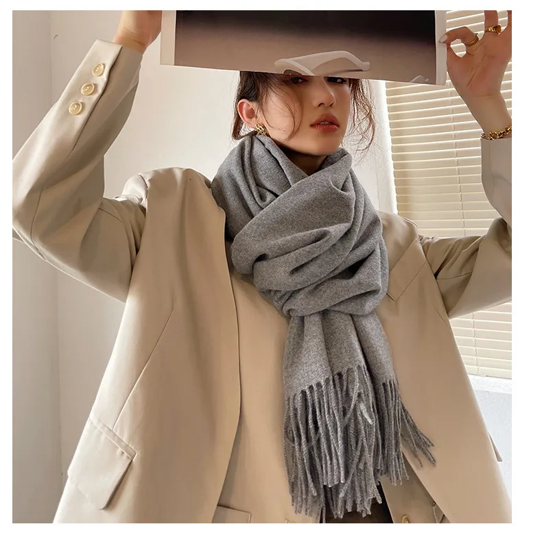 Soft Imitation Cashmere Scarf Women's Autumn And Winter Korean Style New Warm Couple Scarf Cold-proof Outer Long Shawl display picture 12