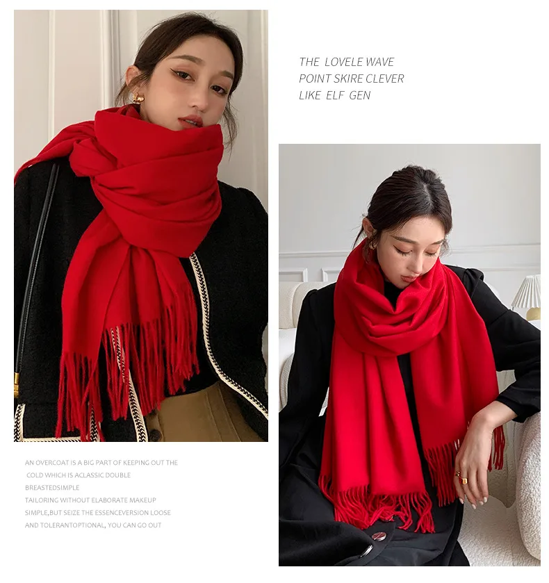 Soft Imitation Cashmere Scarf Women's Autumn And Winter Korean Style New Warm Couple Scarf Cold-proof Outer Long Shawl display picture 13