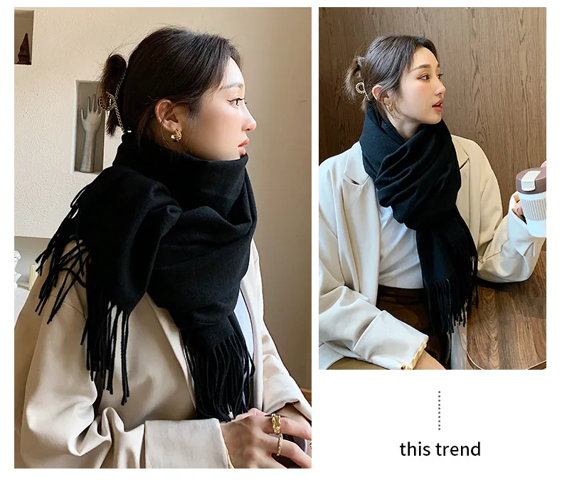 Soft Imitation Cashmere Scarf Women's Autumn And Winter Korean Style New Warm Couple Scarf Cold-proof Outer Long Shawl display picture 15