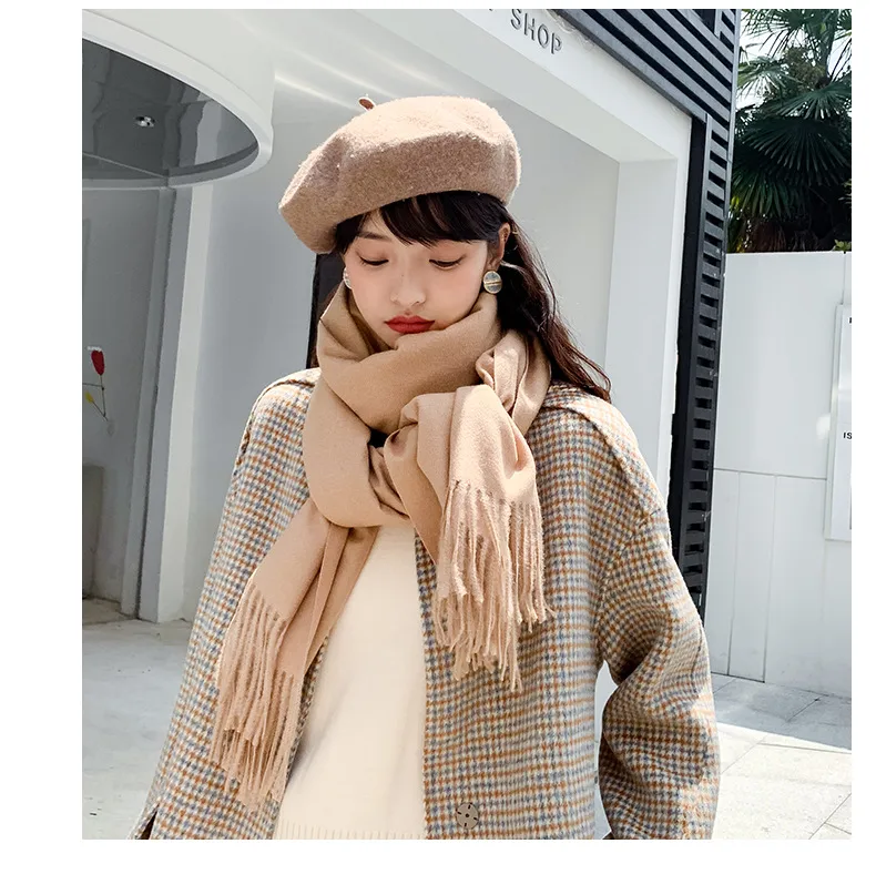 Soft Imitation Cashmere Scarf Women's Autumn And Winter Korean Style New Warm Couple Scarf Cold-proof Outer Long Shawl display picture 16