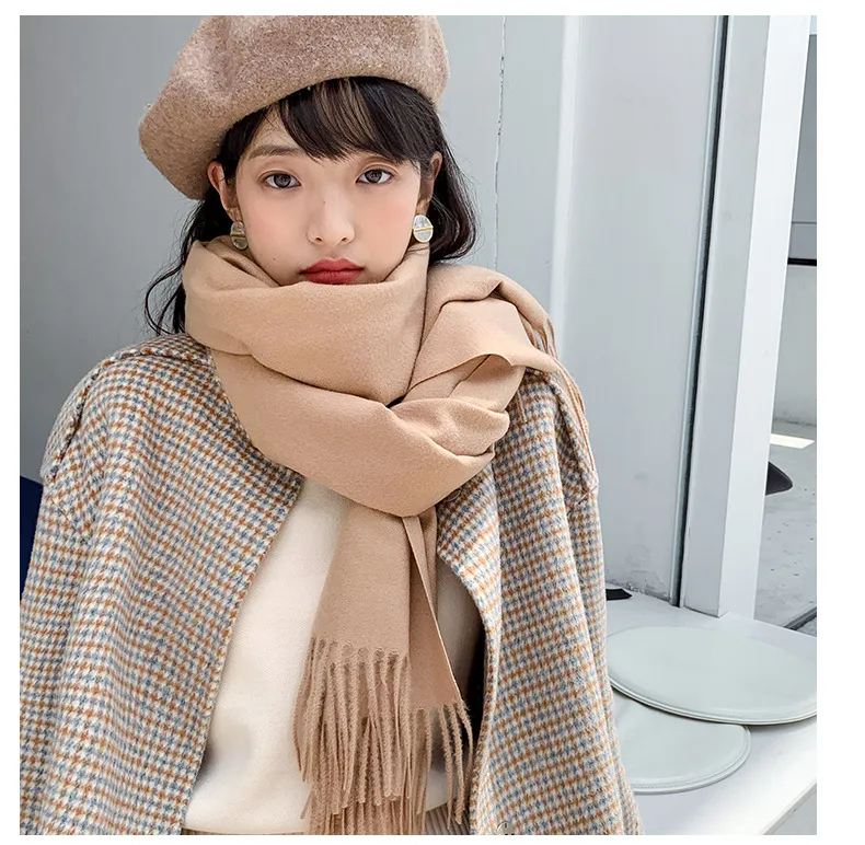 Soft Imitation Cashmere Scarf Women's Autumn And Winter Korean Style New Warm Couple Scarf Cold-proof Outer Long Shawl display picture 17