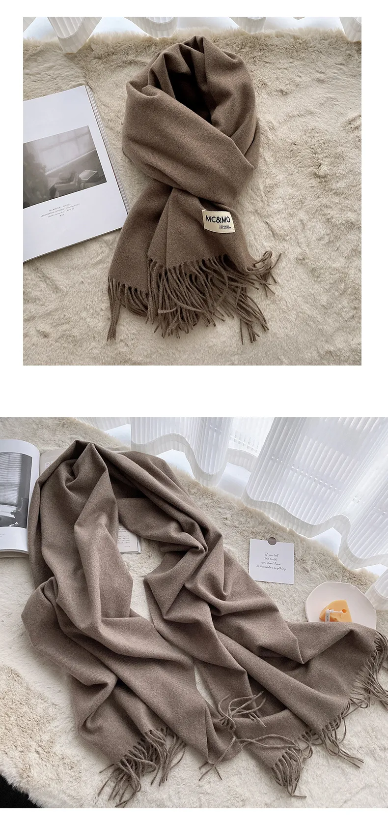 Soft Imitation Cashmere Scarf Women's Autumn And Winter Korean Style New Warm Couple Scarf Cold-proof Outer Long Shawl display picture 24