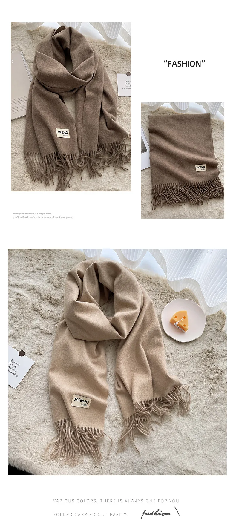 Soft Imitation Cashmere Scarf Women's Autumn And Winter Korean Style New Warm Couple Scarf Cold-proof Outer Long Shawl display picture 25