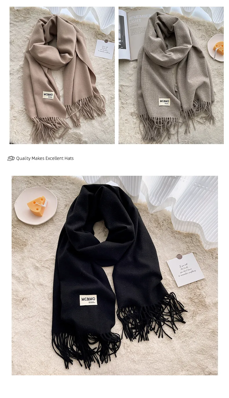 Soft Imitation Cashmere Scarf Women's Autumn And Winter Korean Style New Warm Couple Scarf Cold-proof Outer Long Shawl display picture 27
