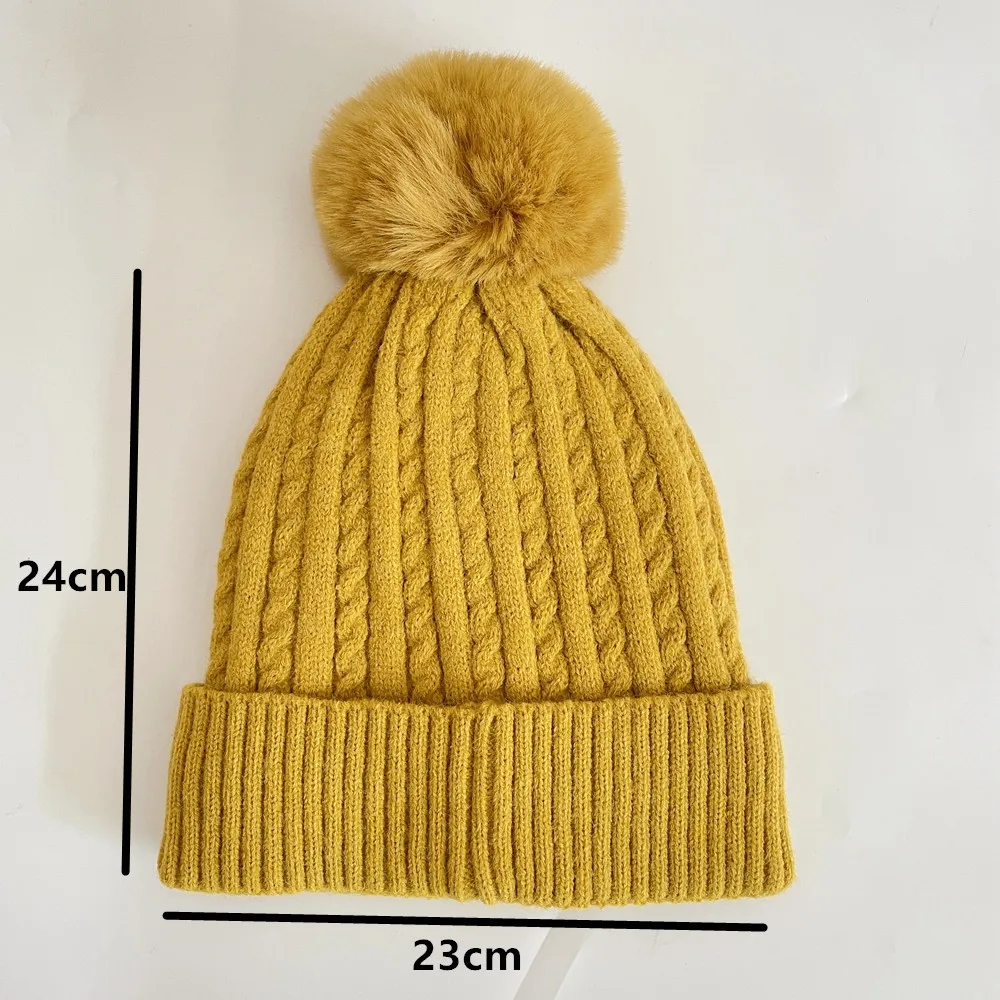 Winter Women's Knitted Hat Scarf Gloves Three-piece Set New Solid Color Plus Velvet Wool Hat Warm Suit display picture 1