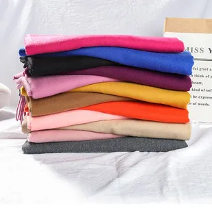 Pure Color Cashmere Scarf Women's Autumn And Winter Popular  Shawl Scarf Annual Meeting Gift Red Scarf  Direct Sales display picture 2