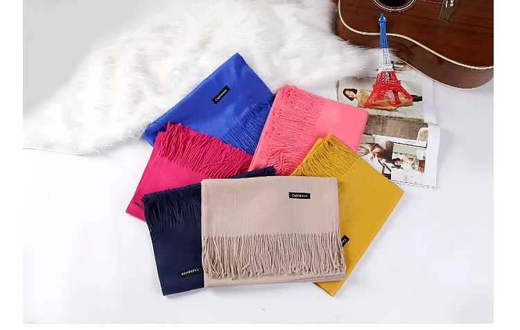 Pure Color Cashmere Scarf Women's Autumn And Winter Popular  Shawl Scarf Annual Meeting Gift Red Scarf  Direct Sales display picture 15
