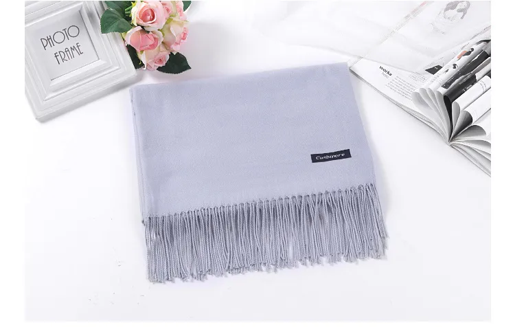 Pure Color Cashmere Scarf Women's Autumn And Winter Popular  Shawl Scarf Annual Meeting Gift Red Scarf  Direct Sales display picture 17