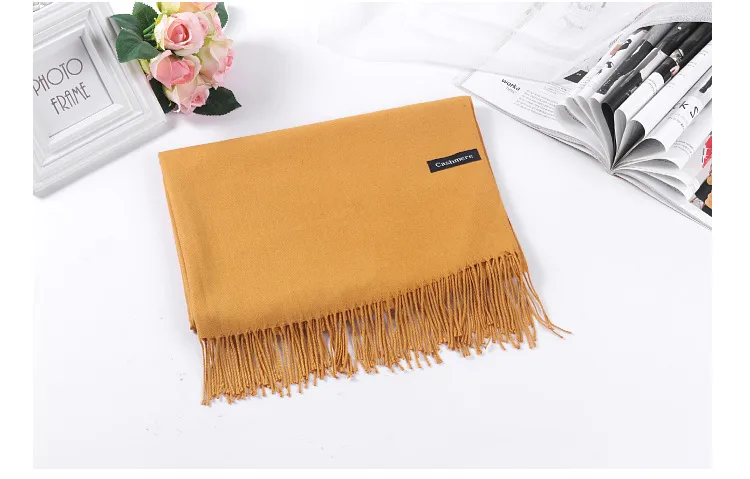 Pure Color Cashmere Scarf Women's Autumn And Winter Popular  Shawl Scarf Annual Meeting Gift Red Scarf  Direct Sales display picture 18