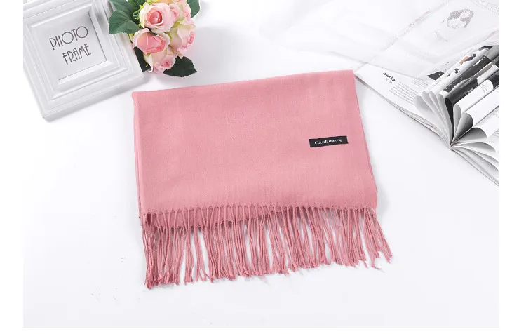 Pure Color Cashmere Scarf Women's Autumn And Winter Popular  Shawl Scarf Annual Meeting Gift Red Scarf  Direct Sales display picture 19