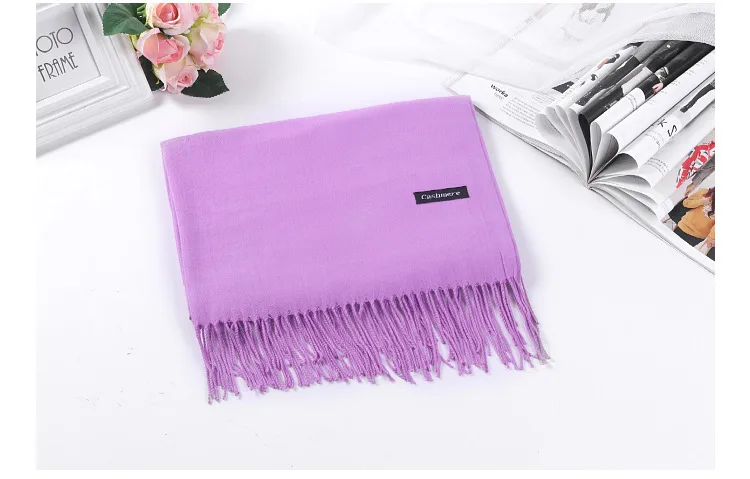 Pure Color Cashmere Scarf Women's Autumn And Winter Popular  Shawl Scarf Annual Meeting Gift Red Scarf  Direct Sales display picture 21