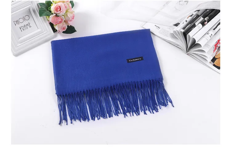 Pure Color Cashmere Scarf Women's Autumn And Winter Popular  Shawl Scarf Annual Meeting Gift Red Scarf  Direct Sales display picture 23