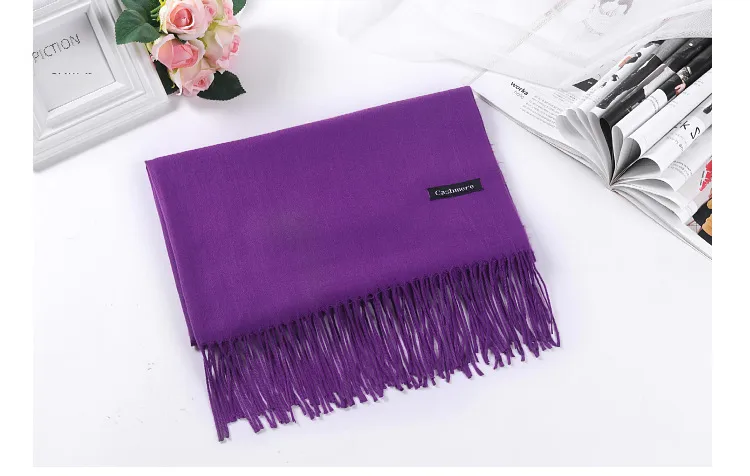 Pure Color Cashmere Scarf Women's Autumn And Winter Popular  Shawl Scarf Annual Meeting Gift Red Scarf  Direct Sales display picture 25