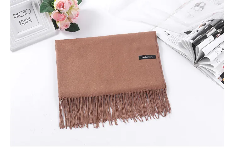 Pure Color Cashmere Scarf Women's Autumn And Winter Popular  Shawl Scarf Annual Meeting Gift Red Scarf  Direct Sales display picture 26