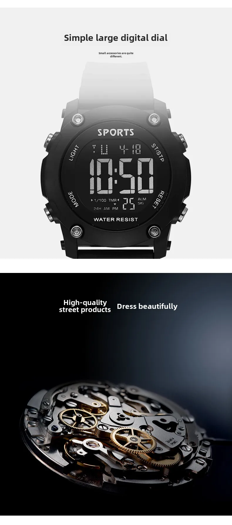 New  Men's Electronic Watch Casual Fashion Trend High Color Value Student Sports Smart Multi-function Watch display picture 1
