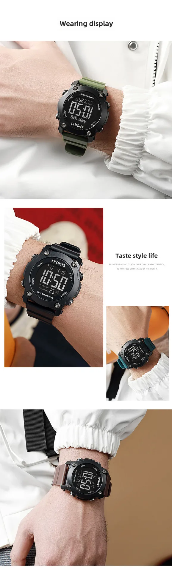 New  Men's Electronic Watch Casual Fashion Trend High Color Value Student Sports Smart Multi-function Watch display picture 2