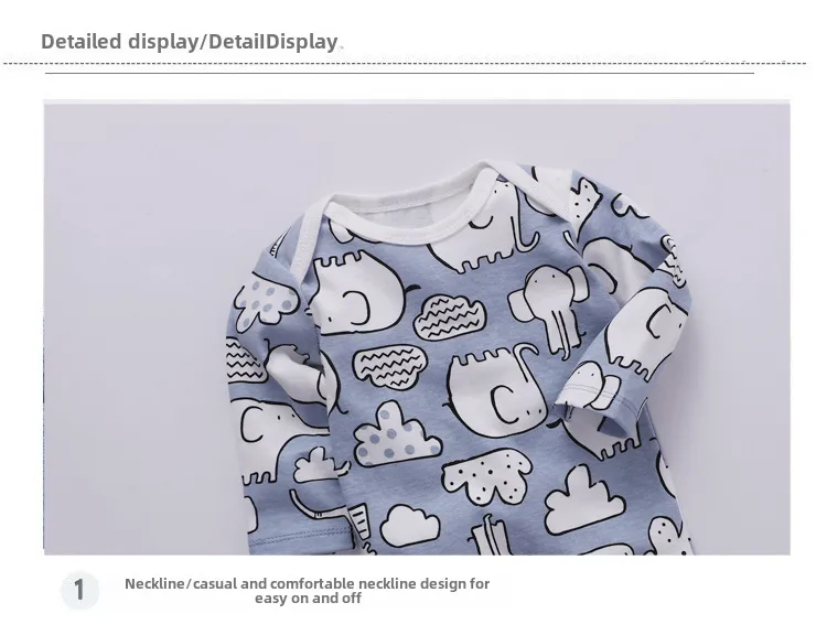 Wholesale Newborn Jumpsuit Baby Triangle Long Sleeve Baby Wrap Fart Newborn Autumn Children's Clothing display picture 2