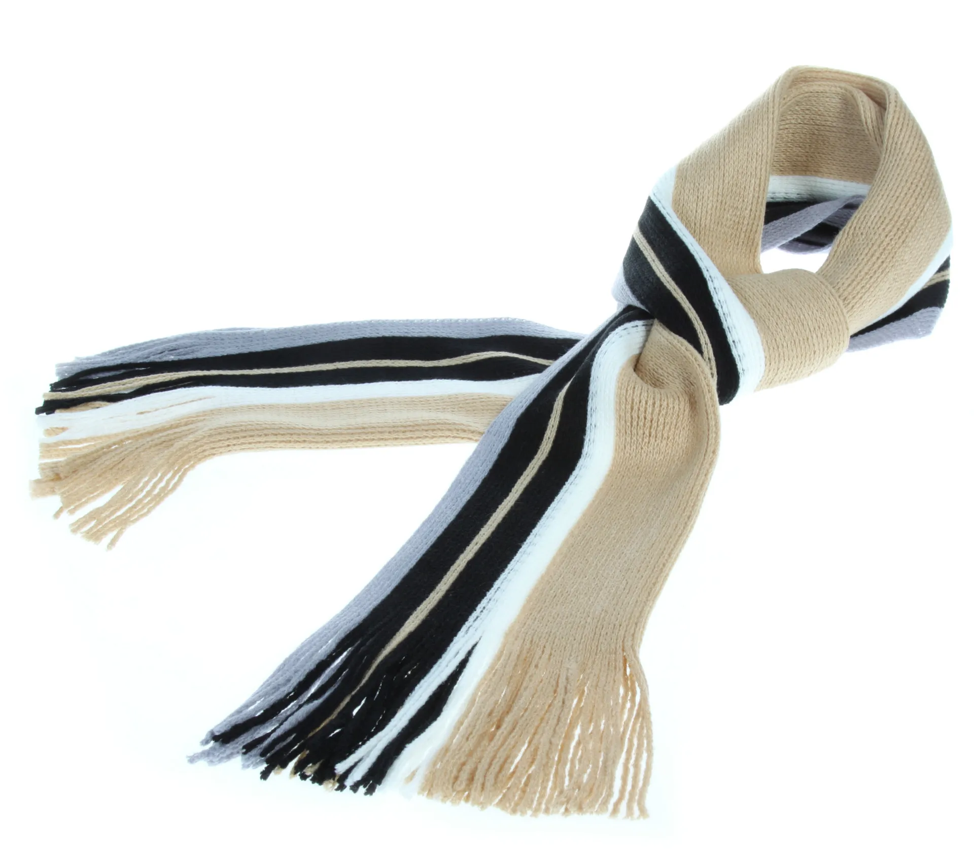 Autumn And Winter Scarf Warm Striped Scarf Men's Double-sided Scarf Tassel Wool Men's Fashion Youth Artistic display picture 3