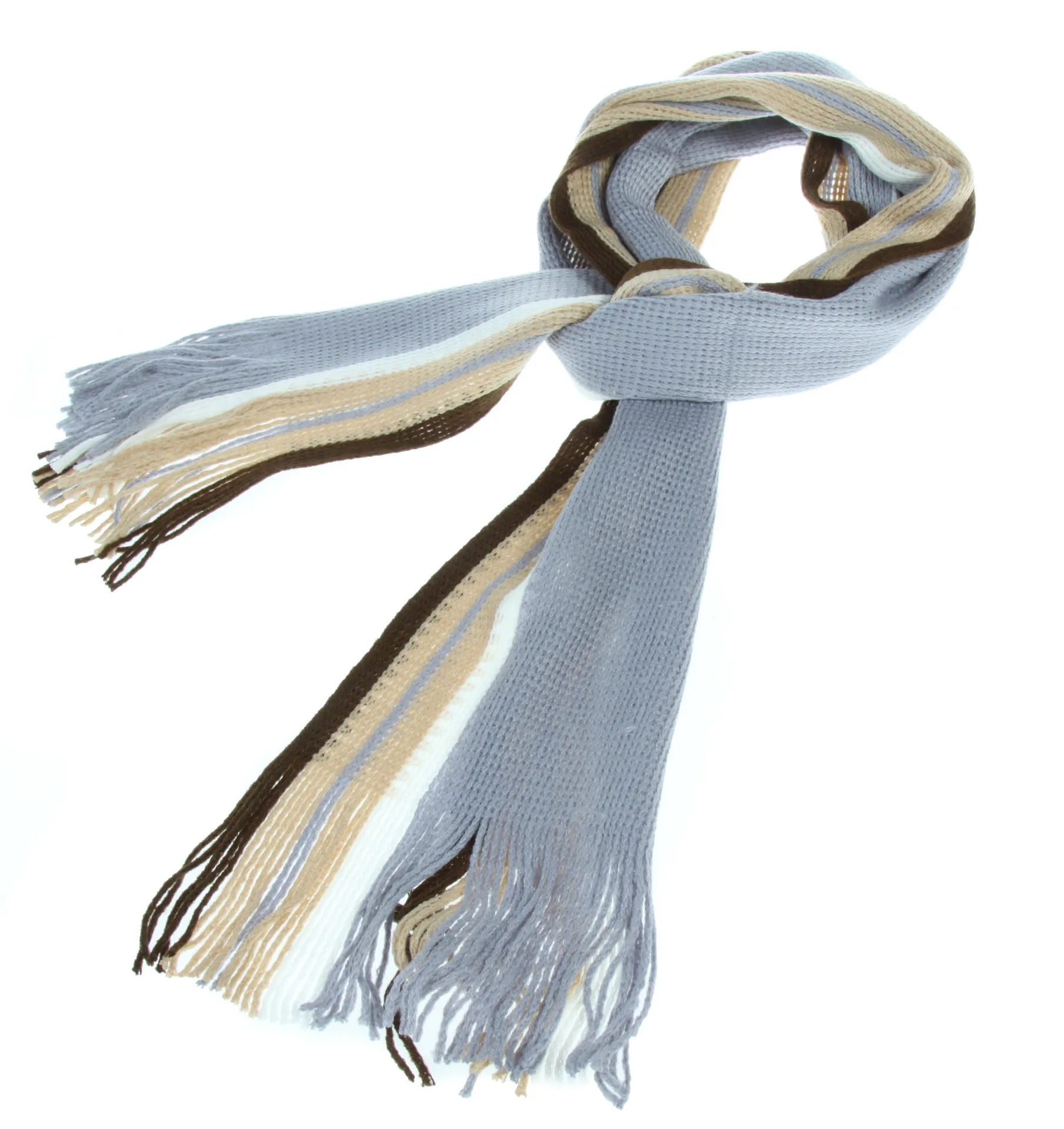 Autumn And Winter Scarf Warm Striped Scarf Men's Double-sided Scarf Tassel Wool Men's Fashion Youth Artistic display picture 7
