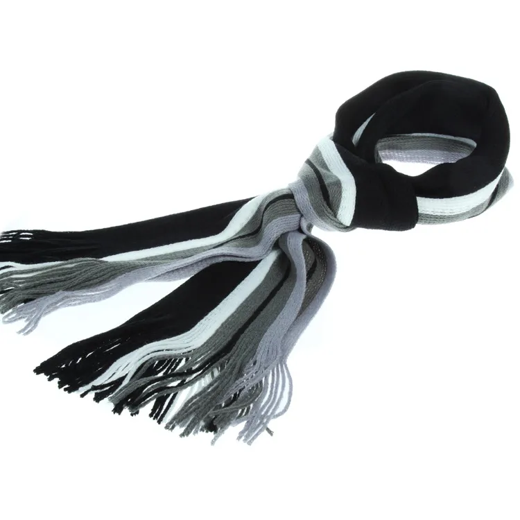 Autumn And Winter Scarf Warm Striped Scarf Men's Double-sided Scarf Tassel Wool Men's Fashion Youth Artistic display picture 10