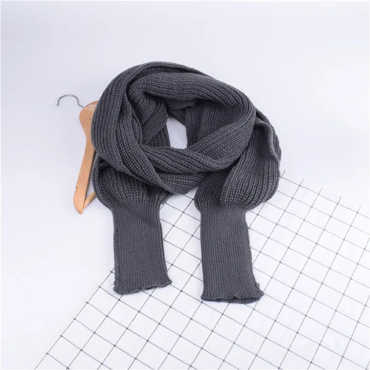 Autumn And Winter Wool Scarf  Men And Women's Long Neck Shawl With Sleeves Knitted Scarf display picture 7