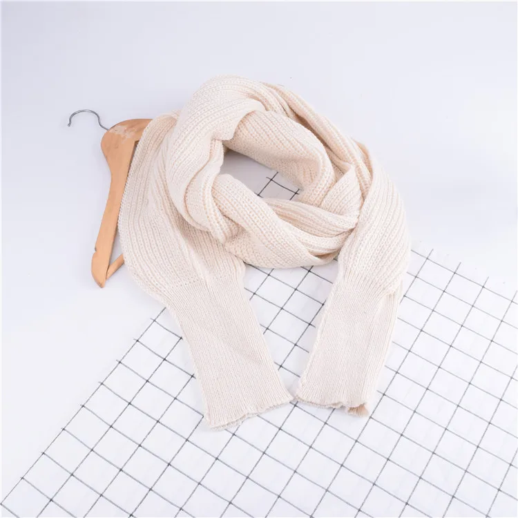 Autumn And Winter Wool Scarf  Men And Women's Long Neck Shawl With Sleeves Knitted Scarf display picture 9