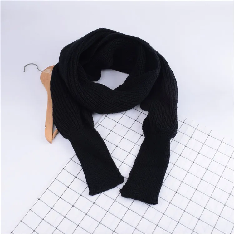 Autumn And Winter Wool Scarf  Men And Women's Long Neck Shawl With Sleeves Knitted Scarf display picture 12